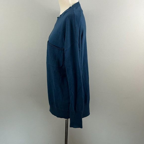 NWT CASLON Blue Scoop Neck Sweater with‎ Pocket (S) - Picture 4 of 8
